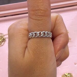 NWOT Silver Chain Link Ring waterproof